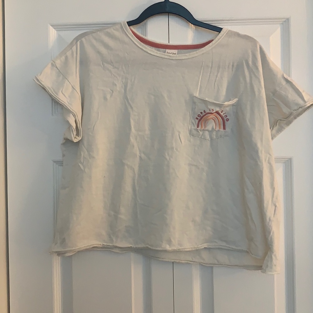 Sweet Soul- Cream "Hope Is Rising" Crop Tee (L)